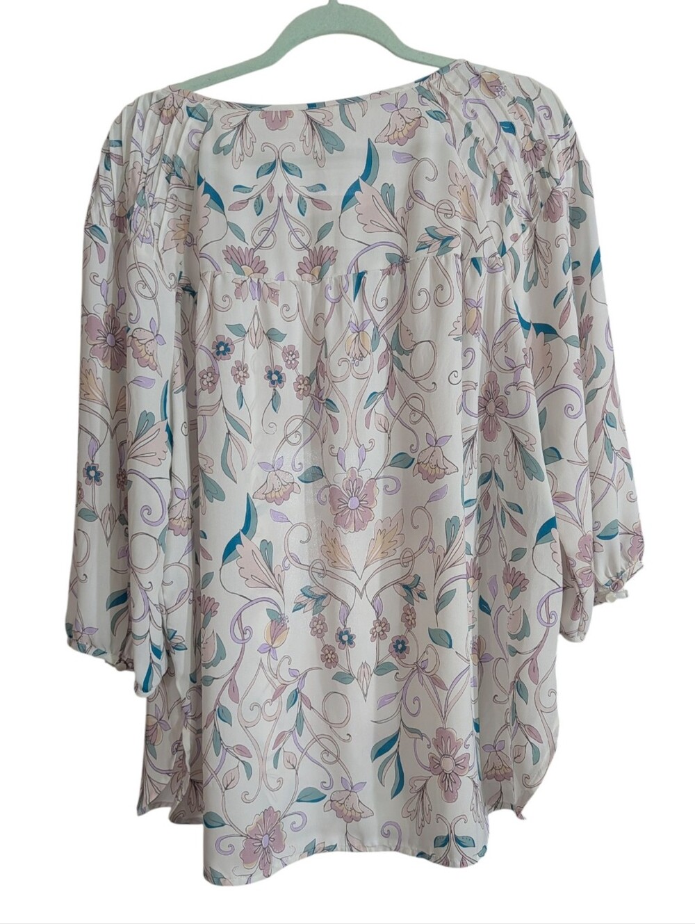 Lauren Conrad XXL Floral Peasant Blouse | Romantic Cottagecore Boho Top - Picture 6 of 9
